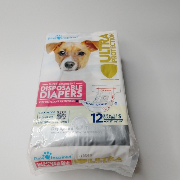 12ct Paw Inspired Disposable Dog Diapers for Female Dogs in Heat & Incontinence - Picture 5 of 8